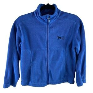 The Black Dog Kids Blue Fleece Long Sleeve‎ Jacket Full Zip Sz Large (14-16)